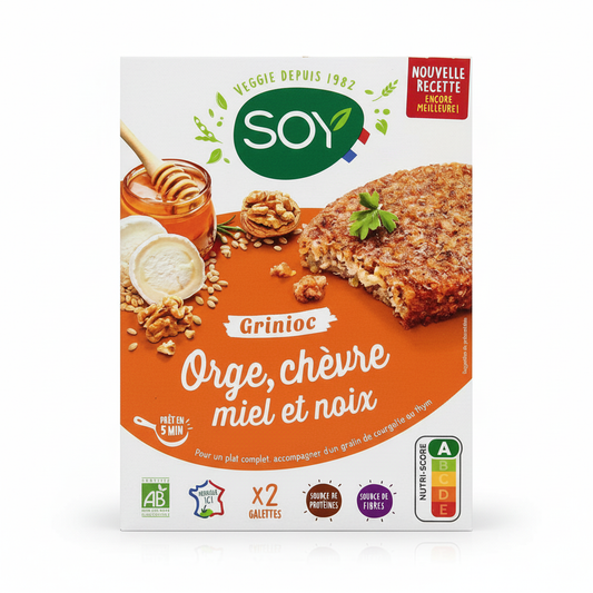 SOY -- Grinioc orge chevre miel noix x2