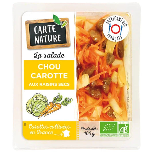 CARTE NATURE -- Salade chou-carottes raisins secs 160g